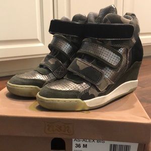 ash camo wedge heel sneakers size 36 (RUN SMALL)